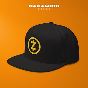 ZCash Logo Embroidered Flat Bill Cap | Crypto Baseball Hat
