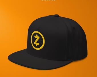 Gorra de béisbol con visera plana bordada con el logotipo de ZCash / Gorra de béisbol con criptomonedas
