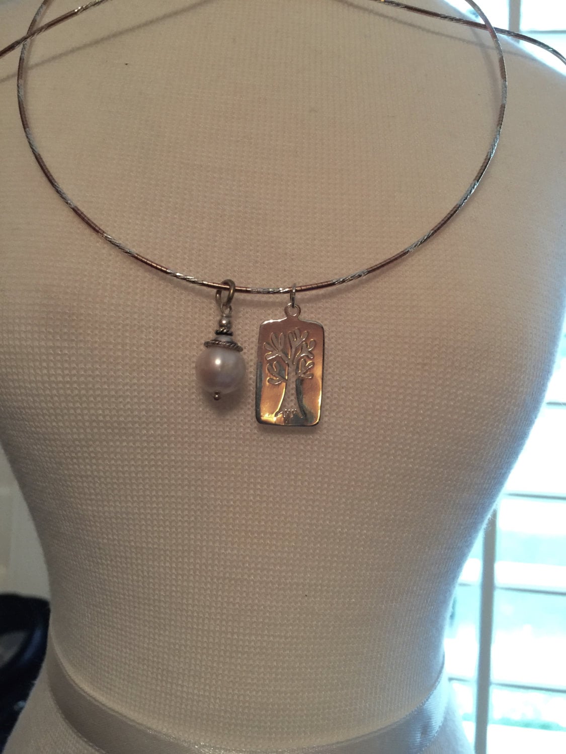 Rose Gold and Sterling Omega Chain With a Vintage Fresh Water Etsy