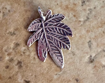 Sterling Silver leaf charm