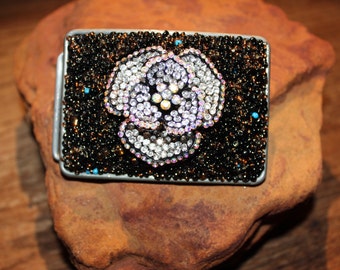 Crystal Flower Belt Buckle