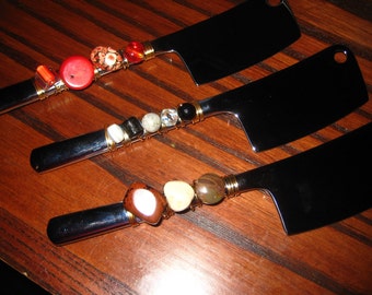 Vintage beaded -  Cheese Hatchet