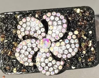 Belt Buckle w/ Vintage crystal flower