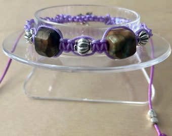 Vintage Agate weaved nylon bracelet