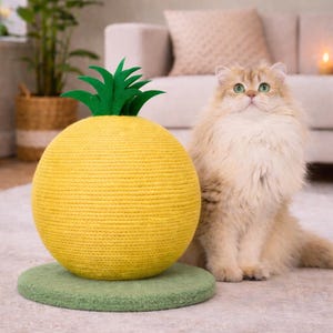 Ananas-Kratzball für Katzen – Sisalseil-Kratzspielzeug mit stabilem Sockel (32 cm)