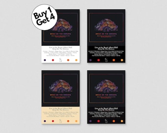 May include: Four rectangular posters with a black background and a colorful illustration of a building. Each poster has the text "Bring Me The Horizon" and "Live at the Royal Albert Hall". A circular sticker says "Buy 1 Get 4".