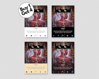 Peut inclure: Quatre affiches rectangulaires avec le texte "Lateralus TOOL" et une illustration anatomique. Les affiches sont en blanc, noir, beige et gris foncé. Le coin supérieur gauche porte un autocollant "Buy 1 Get 4".