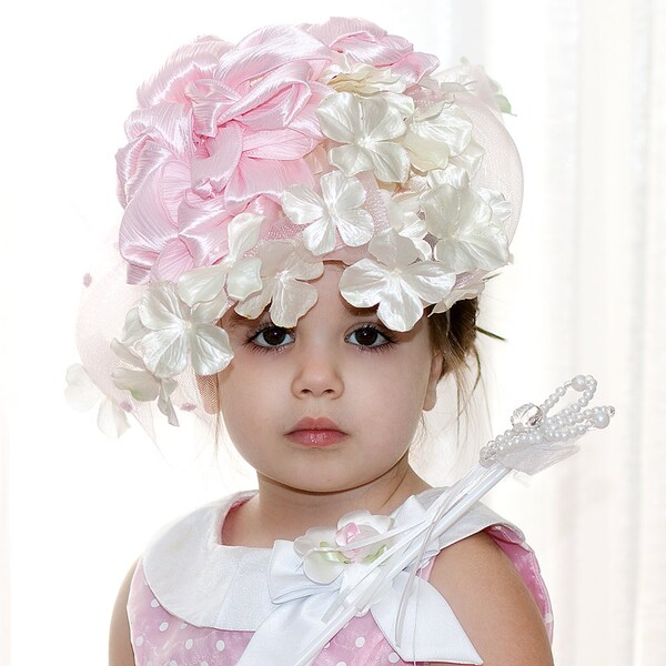 Easter Hat, Baby Hat, Flower Girl Hat, Baby Couture, Ready to Ship - The Park Avenue