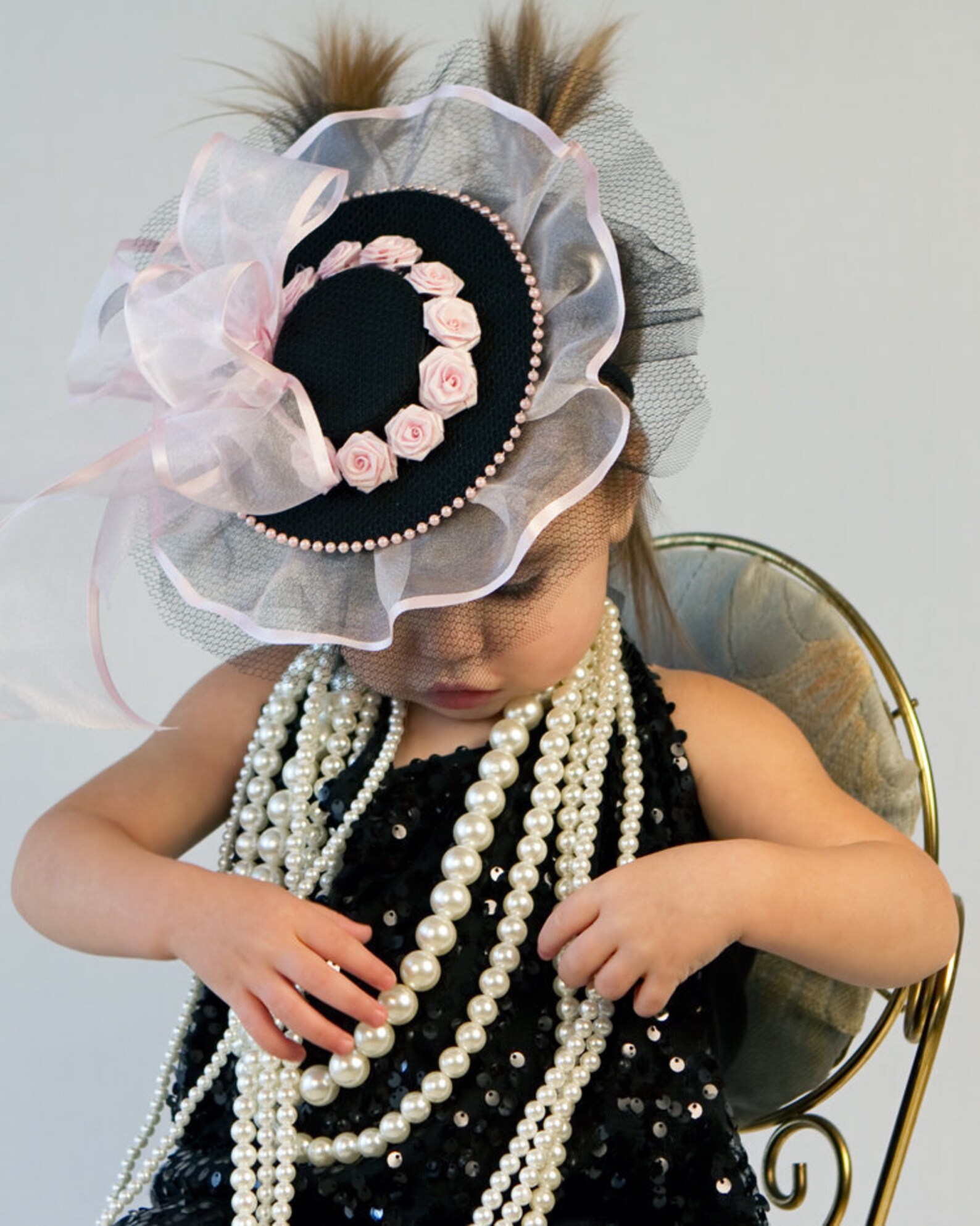 Baby Hat Classic Pink and Black Fascinator for Babies and Etsy