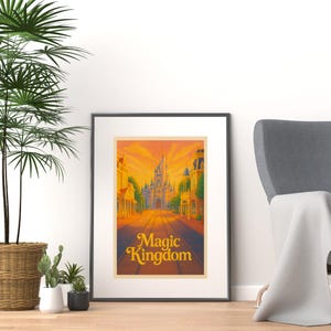 Magic Kingdom, Retro Disney Theme Park Poster | Digital Download