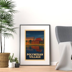 Polynesian Village Poster – Retro Disney World Resort Wall Art – Digital Download