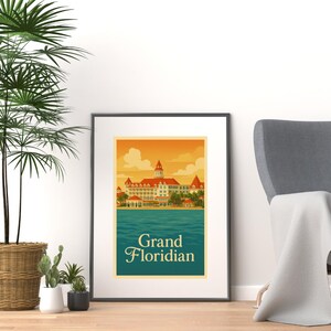 Grand Floridian Resort Poster – Retro Disney World Resort Wall Art – Digital Download