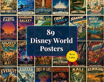 Disney World Posters: 89 Retro Ride and Attraction Prints, Four Parks Bundle