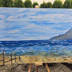 Iceland – Original Acrylic Seascape Painting with Coastal View