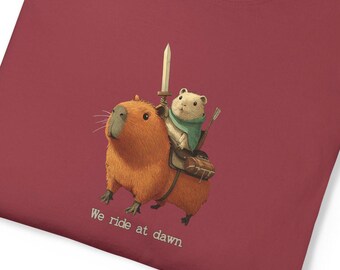 Guinea Pig T-Shirt  "We Ride at Dawn" - Cavy Warrior Shirt Comfort Colors®