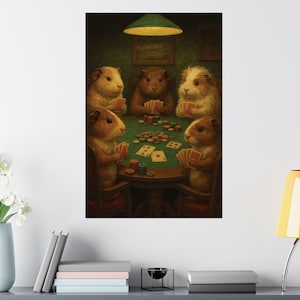 Guinea Pig Poster, Funny Piggy Wall Art Print, Cute Cavy Lover Home Decor, Pet Owner Gift, Whimsical Small Animal Artwork, Matte Art Poster