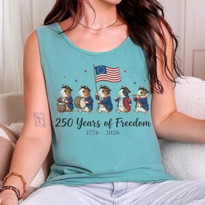 Guinea Pigs Fourth of July 250 Years of Freedom Comfort Colors Tank Top T-Shirt image 10