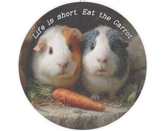 Guinea Pig Wooden Sign – Rustic Farmhouse Pet Lover Gift