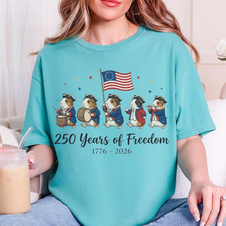 Guinea Pigs Fourth of July 250 Years of Freedom Comfort Colors Tank Top T-Shirt image 9