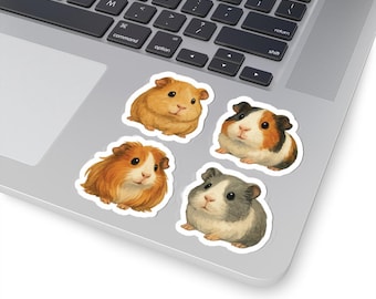 Pegatinas de cobayas en acuarela, calcomanías para portátiles, regalo para amantes de las mascotas