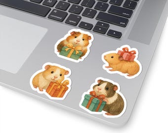 Juego de pegatinas de conejillo de indias, regalos y calcomanías para laptop