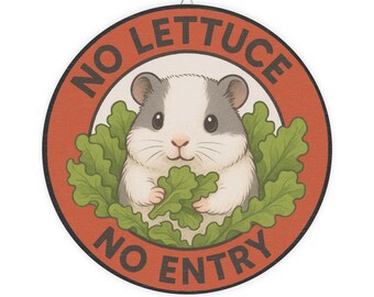 Rustic Guinea Pig Door Sign - No Lettuce, No Entry