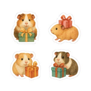 Meerschweinchen Aufkleber Set, niedliche Vinyl Aufkleber, Laptop Aufkleber, Wasserflasche Aufkleber, Scrapbooking, Haustier Liebhaber Geschenk, Tier Kunst tragen Geschenke