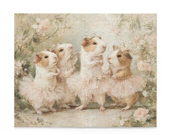 Dancing Guinea Pigs Jigsaw Puzzle – Whimsical Ballet Animal Art