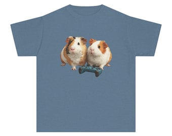 Camiseta infantil de conejillo de indias gamer - Camiseta de animal gamer para niños