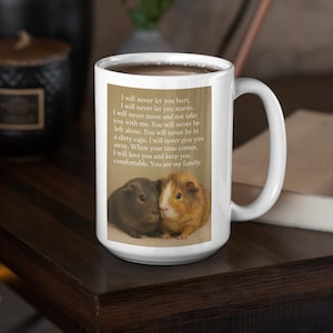 Taza de conejillo de indias - Taza de cerámica para amantes de las mascotas - Taza de té con frase adorable sobre protección animal - Regalo para dueños de mascotas - Artículos para beber con protección animal