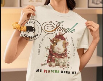 Guinea Pig Christmas Shirt - Funny Holiday Tee - Cavy Lover Gifts - Comfort Colors
