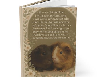 Carnet cartonné Amour du cochon d'Inde : cadeau pour amoureux des animaux de compagnie
