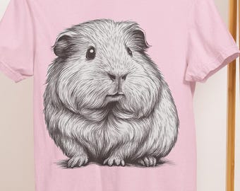 Guinea Pig Line Art T-Shirt - Comfort Colors Pet Lover Tee