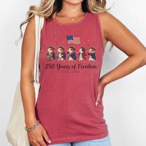 Guinea Pigs Fourth of July 250 Years of Freedom Comfort Colors Tank Top T-Shirt image 5