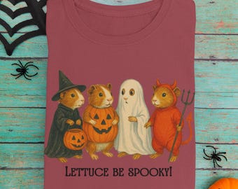 Camiseta de Halloween de porquinho-da-índia, camiseta com fantasia assustadora