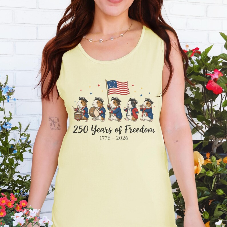 Guinea Pigs Fourth of July 250 Years of Freedom Comfort Colors Tank Top T-Shirt image 16