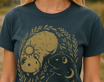 Yin Yang Guinea Pig T-Shirt | Celestial Pet Lover Gift