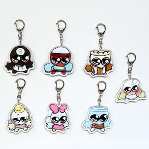Dandy&#39;s World Acrylic Keychain, Dandys World Double Side, Brightney, Gigi, Glisten, Connie, Flutter, Poppy, Shrimpo, Dandys World Gift