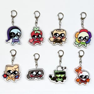 Dandy&#39;s World Acrylic Keychain, Dandys World Double Side, Brightney, Gigi, Glisten, Flutter, Poppy, Shrimpo, Connie, Dandys World Gift