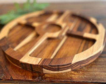 Handcrafted Rustic Wooden Snack Tray