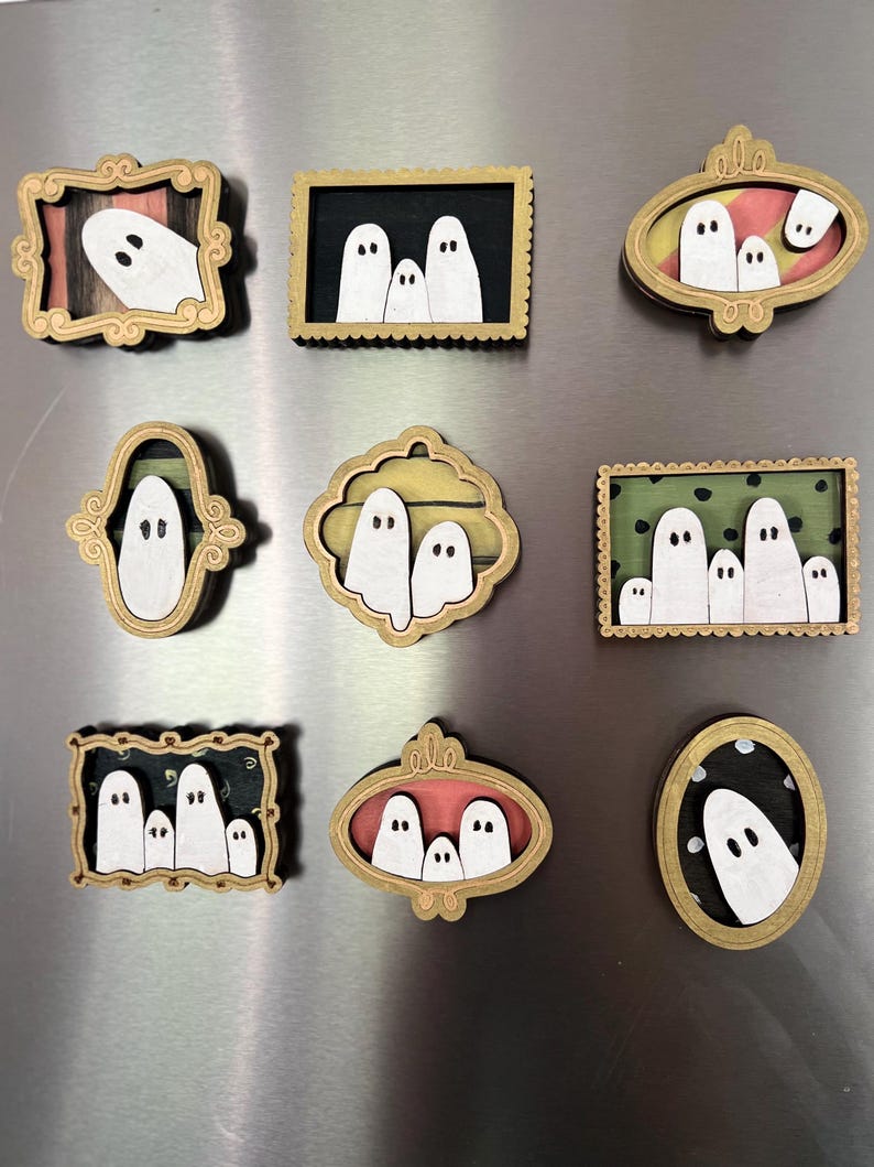 Ghost Magnets Ghost Family Portrait Magnets/gallery Wall Ghost Magnet Set - Etsy