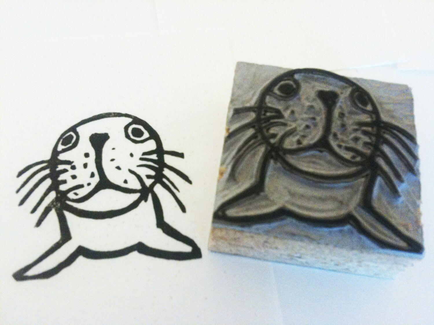 Seal Stamp Hand Carved Linoleum Block 2 X 2 Etsy