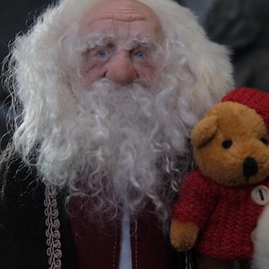 One of a kind hand sculpted polymer Father Christmas