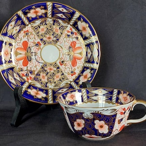 Vintage Royal Crown Derby Traditional Imari 2451 Cup and Saucer Set