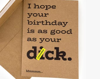 Dirty Birthday Card for Boyfriend | Birthday D*ck | Inappropriate Adult Humor | Funny Naughty Card