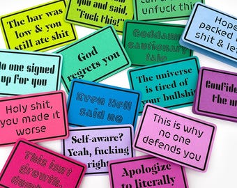 Unhinged Adult Affirmation Cards – 15 Extra Foul, Brutally Honest Cards (Limited Series)