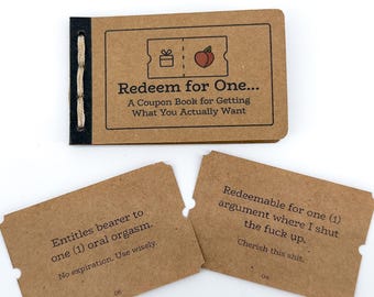 Dirty Coupon Book for Couples — Naughty Coupons for Boyfriend, Girlfriend, Husband or Wife | Funny Partner Gift