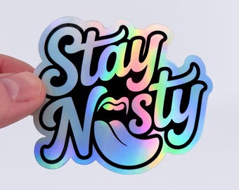 Holographic Sticker | Funny Sarcastic Sticker | Stay Nasty