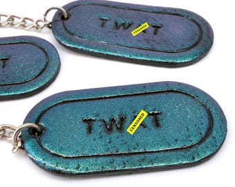 Tw*t Keychain | Iridescent Color-Shift Handmade Keychain | Polymer Clay | Gag Gift | Offensive Gift