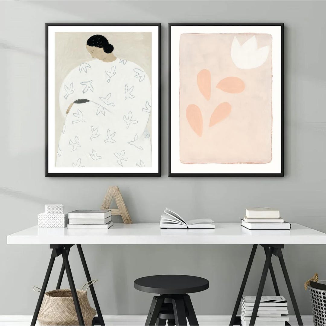 Boho Gallery Wall Art Set of 2 Prints, Pair of Prints, Matching Prints ...